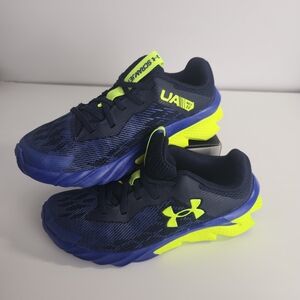 Under Armour Kids' Navy and Neon Yellow Sneakers